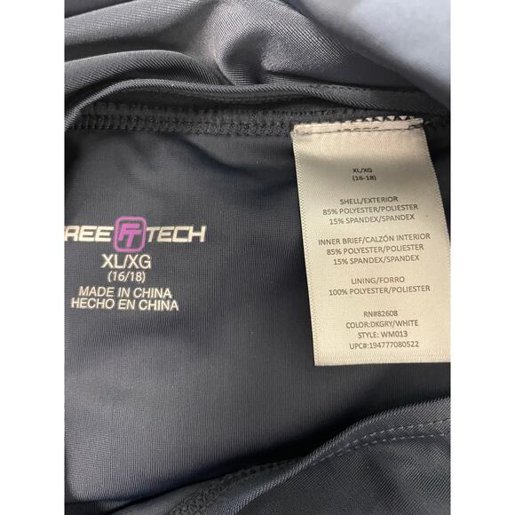 Free Tech Women's Swim Skort Swimwear Size XL 16-18 NWT Dark Gray and White - Picture 6 of 8